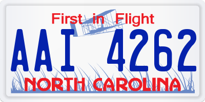 NC license plate AAI4262