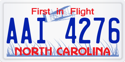 NC license plate AAI4276