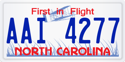NC license plate AAI4277