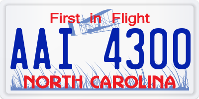 NC license plate AAI4300