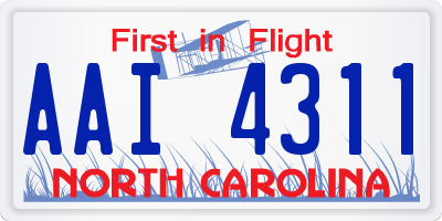 NC license plate AAI4311