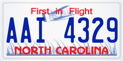 NC license plate AAI4329