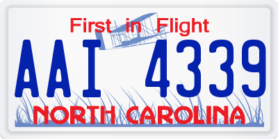 NC license plate AAI4339