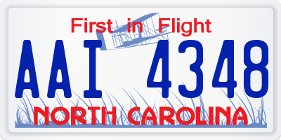 NC license plate AAI4348