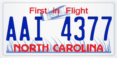 NC license plate AAI4377