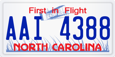 NC license plate AAI4388