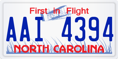 NC license plate AAI4394