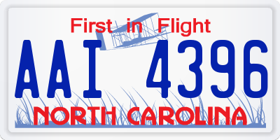 NC license plate AAI4396