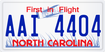NC license plate AAI4404