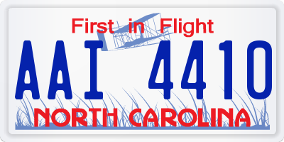NC license plate AAI4410