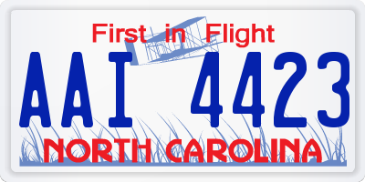 NC license plate AAI4423