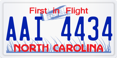 NC license plate AAI4434