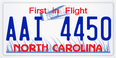 NC license plate AAI4450