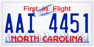 NC license plate AAI4451