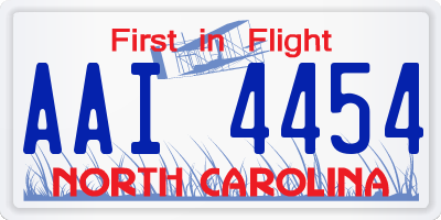NC license plate AAI4454