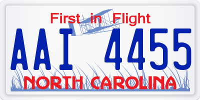 NC license plate AAI4455