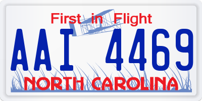 NC license plate AAI4469