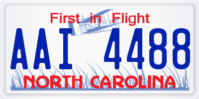 NC license plate AAI4488