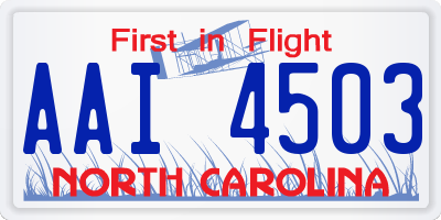 NC license plate AAI4503