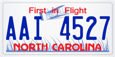 NC license plate AAI4527