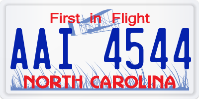 NC license plate AAI4544