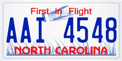 NC license plate AAI4548