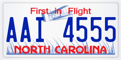 NC license plate AAI4555