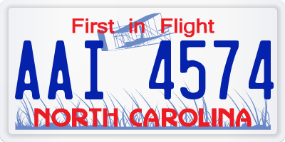 NC license plate AAI4574