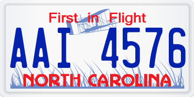 NC license plate AAI4576