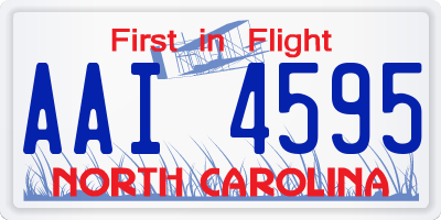 NC license plate AAI4595