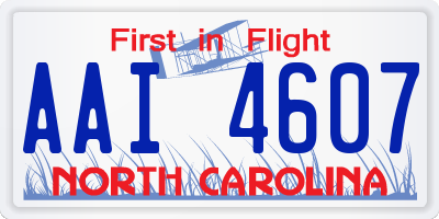 NC license plate AAI4607
