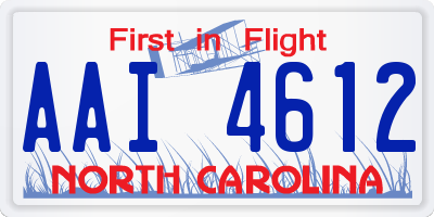 NC license plate AAI4612