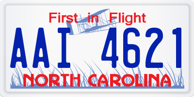 NC license plate AAI4621