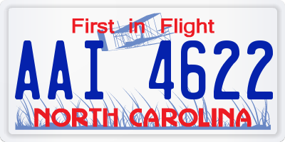 NC license plate AAI4622