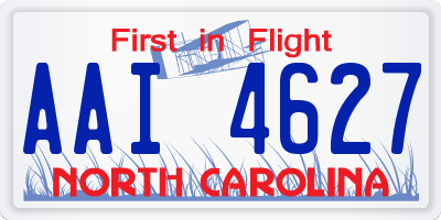 NC license plate AAI4627