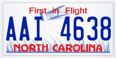 NC license plate AAI4638