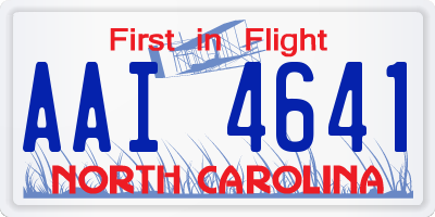 NC license plate AAI4641