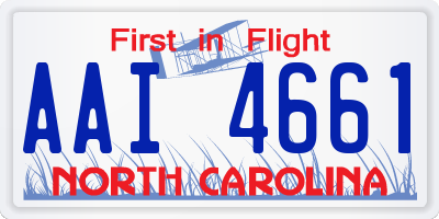 NC license plate AAI4661