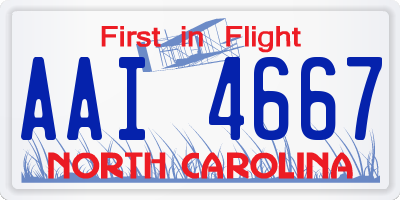 NC license plate AAI4667