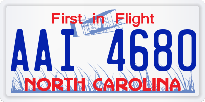 NC license plate AAI4680
