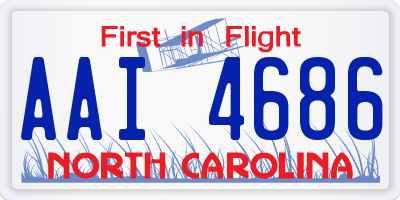 NC license plate AAI4686