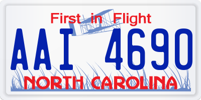 NC license plate AAI4690