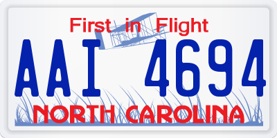 NC license plate AAI4694