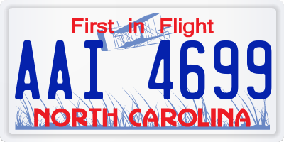 NC license plate AAI4699