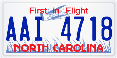 NC license plate AAI4718