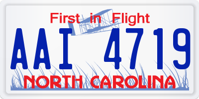 NC license plate AAI4719