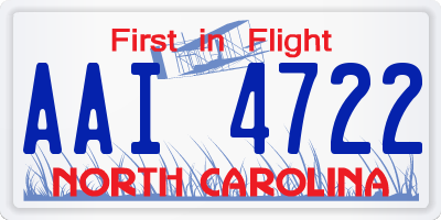 NC license plate AAI4722