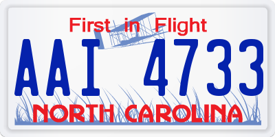 NC license plate AAI4733