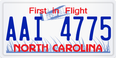 NC license plate AAI4775