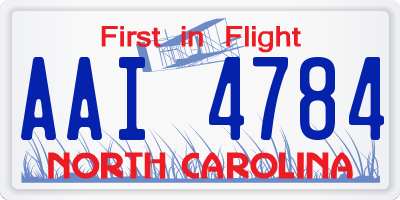 NC license plate AAI4784